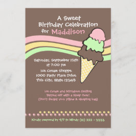 Invitación Cumpleaños de los helados y duerme