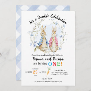 Invitación Cumpleaños de los hermanos Peter y Flopsy Rabbit