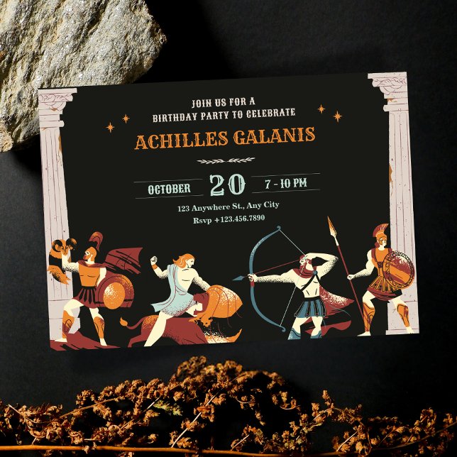 Invitación Cumpleaños de los héroes de la mitología (Subido por el creador)