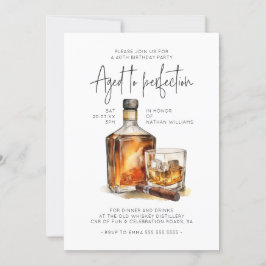 Invitación Cumpleaños de los hombres de Whiskey y Cigar