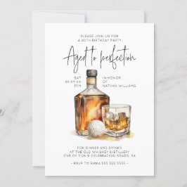 Invitación Cumpleaños de los hombres de Whiskey y golf