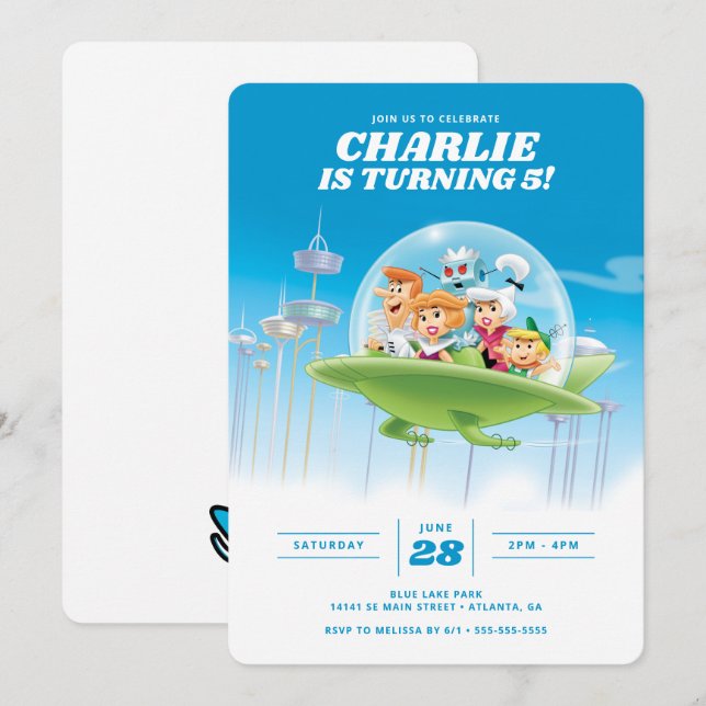 Invitación Cumpleaños de los Jetsons (Anverso / Reverso)