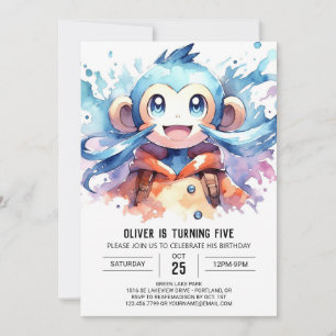 Invitación Cumpleaños de los monos alegre en línea