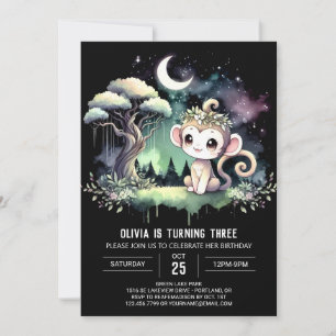 Invitación Cumpleaños de los Monos de Woodland