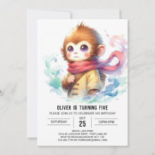 Invitación Cumpleaños de los Monos Rústicos Modernos