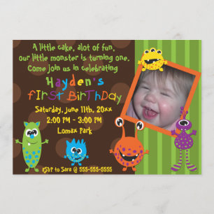 Invitación Cumpleaños de los monstruos de Lil primer