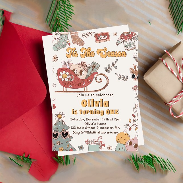 Invitación Cumpleaños de los Navidades de invierno Retro Groo (Subido por el creador)
