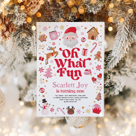 Invitación Cumpleaños de los navidades Oh Qué Diversión Chica