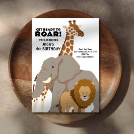 Invitación Cumpleaños de los Niños Animales del Zoológico