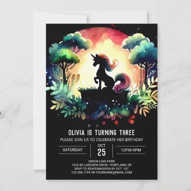 Invitación Cumpleaños de los Niños Caballos (Anverso)