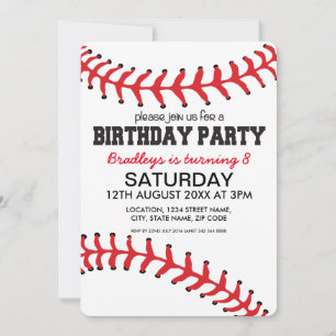 Invitación Cumpleaños de los Niños de Béisbol