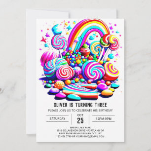 Invitación Cumpleaños de los niños de Cute Candy Boho