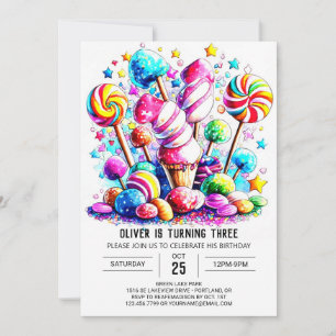 Invitación Cumpleaños de los niños de Cute Candy Boho