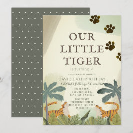 Invitación Cumpleaños de los niños de la jungla de Safari del