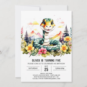Invitación Cumpleaños de los niños de la serpiente personaliz