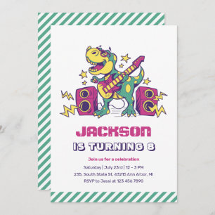 Invitación Cumpleaños de los niños de los dinosaurios T-Rex d