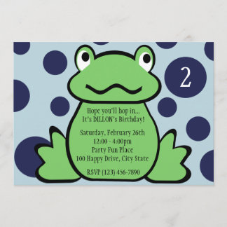 Invitación Cumpleaños de los niños de rana
