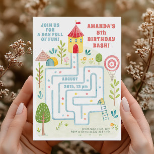 Invitación Cumpleaños de los niños en el patio interior