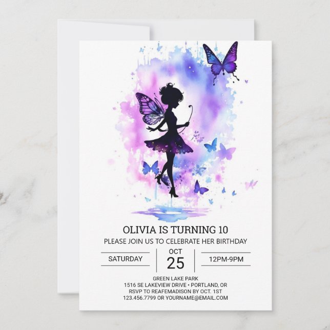 Invitación Cumpleaños de los niños encantados (Anverso)