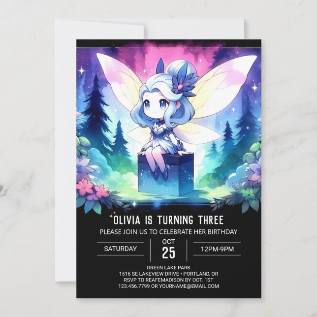 Invitación Cumpleaños de los Niños minimalistas (Anverso)