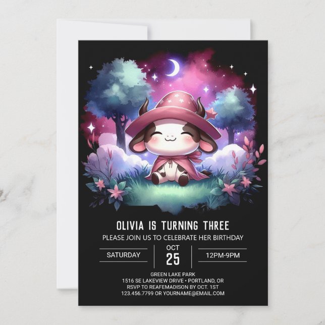 Invitación Cumpleaños de los Niños Modernos (Anverso)