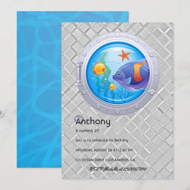 Invitación Cumpleaños de los Niños Náuticos (Anverso / Reverso)