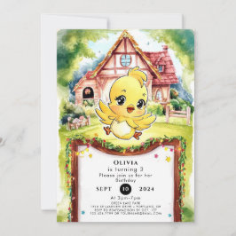 Invitación Cumpleaños de los niños pasteles de pollo