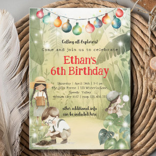 Invitación Cumpleaños de los niños pequeños exploradores