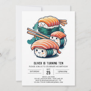 Invitación Cumpleaños de los Niños Sashimi