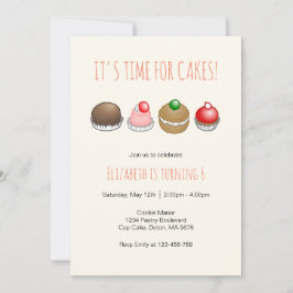 Invitación Cumpleaños de los pasteles pequeños