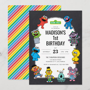 Invitación Cumpleaños de los personajes de Plaza Sésamo