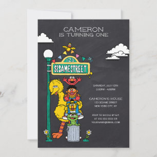 Invitación Cumpleaños de los personajes de Plaza Sésamo y Rót