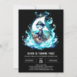 Invitación Cumpleaños de los piratas de Whimsy