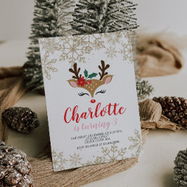 Invitación Cumpleaños de los renos navidades