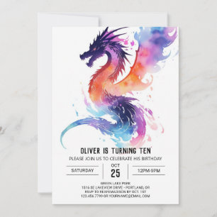 Invitación Cumpleaños de los sueños de dragón pequeño