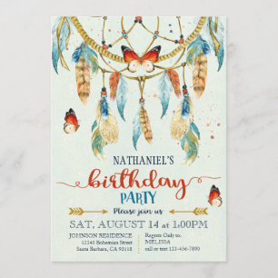 Invitación Cumpleaños de los sueños indios bohemianos