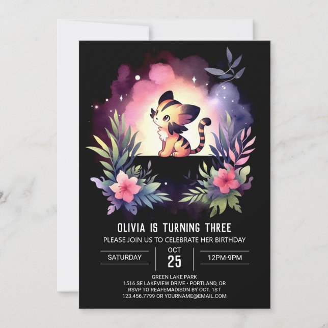 Invitación Cumpleaños de los tigres de la jungla personalizad (Anverso)
