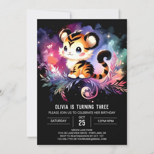 Invitación Cumpleaños de los Tigres Felices personalizados (Anverso)