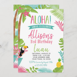 Invitación Cumpleaños de Luau Hawaiian