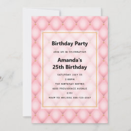 Invitación Cumpleaños de lujo con estampado de diamantes en r