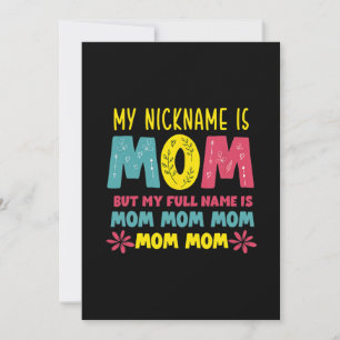 Invitación Cumpleaños de Madre Arte Mi apodo es Mami