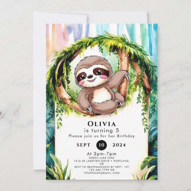 Invitación Cumpleaños de Magical Cute Slote (Anverso)