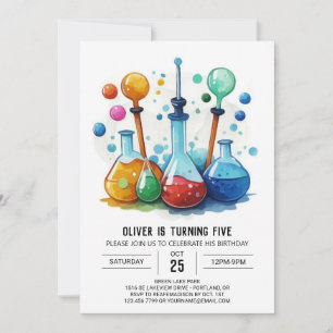Invitación Cumpleaños de Magical Gear Scientist para Niños