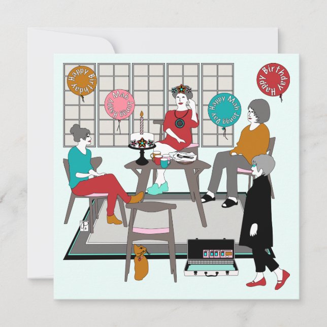 Invitación Cumpleaños de Mah Jongg (Anverso)