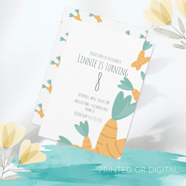 Invitación Cumpleaños de manojo de zanahorias de Pascua (Subido por el creador)