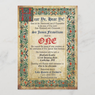 Invitación Cumpleaños de manuscritos medievales