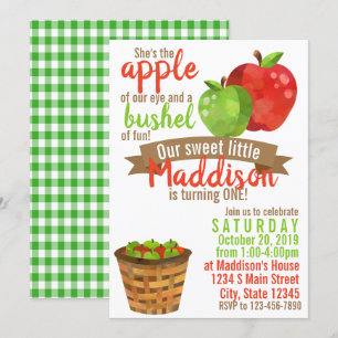 Invitación Cumpleaños de manzana