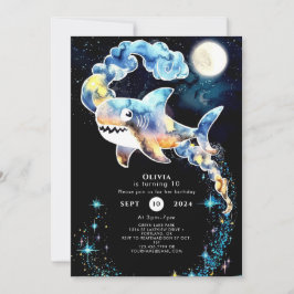 Invitación Cumpleaños de Marine Fun Blue Shark