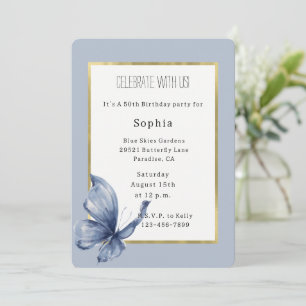 Invitación Cumpleaños de Mariposa Azul