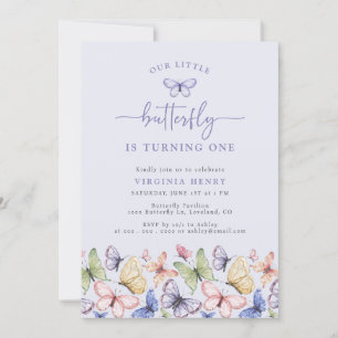 Invitación Cumpleaños de Mariposa Morada